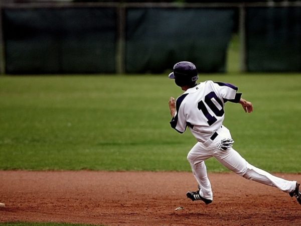 baseball player running bases