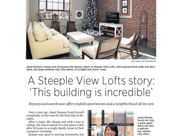 Steeple View Loft newspaper article