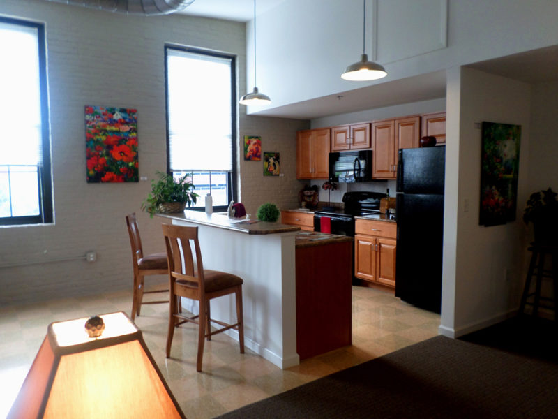 Apartment kitchenette.